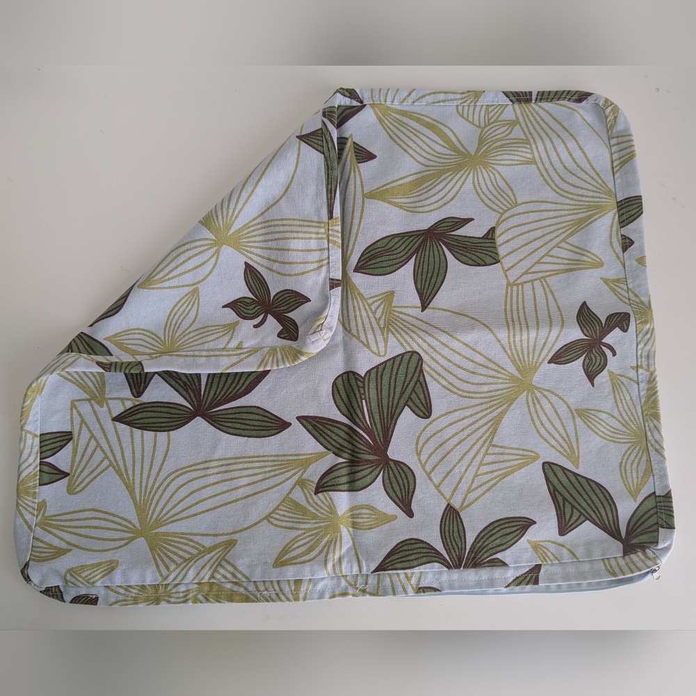 Vintage IKEA Karlstad Seat Cover Set of 2 Leaf Floral 22x18.5 x1.5 Back Cushion - Picture 6 of 12